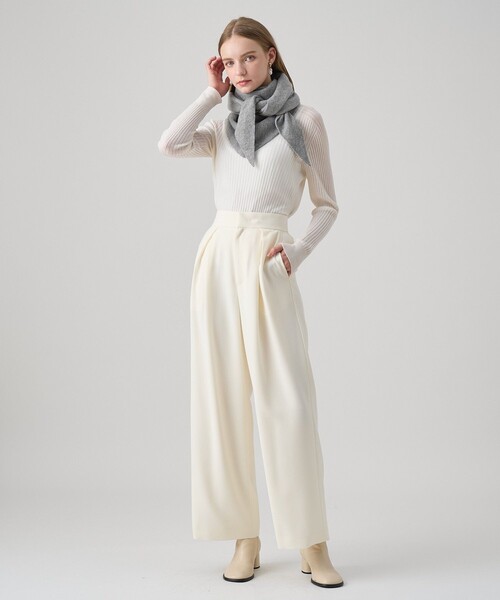 新品♪ アナイ　ANAYI ¥2.6万　コットンダブルクロスパンツ　ベージュ38 ANAYI（アナイ） ワイドパンツ パンツ 「セットアップ対応商品」ダブル