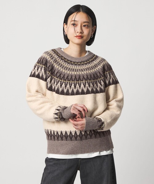 A DAY IN THE LIFE ニット セーター フェザー ラメ ノルディックニット