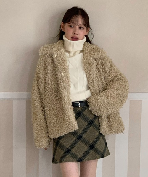 by muni:r ブルゾン アウター ラテプードルファーコート レディース