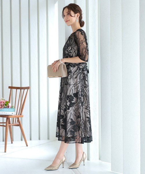 「haremode」 半袖ワンピース M グリーン レディース_画像2