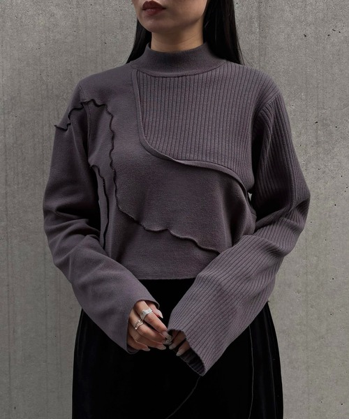 &g'aime（アンジェム） ニット セーター 」メロー配色ショートニット