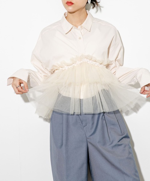 「KBF」 長袖シャツ ONE ブルー レディース_画像2