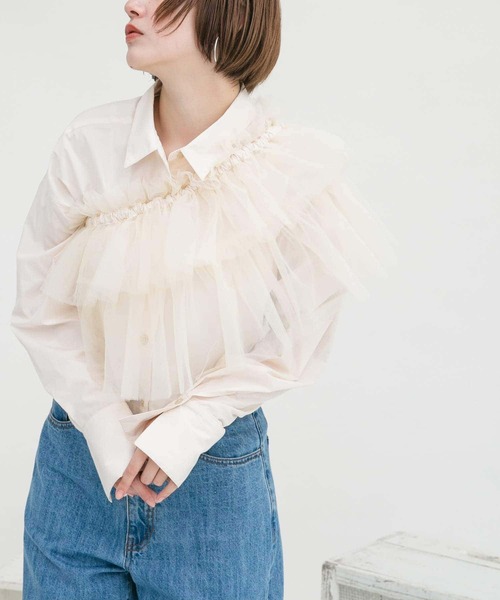 「KBF」 長袖シャツ ONE ブルー レディース_画像9