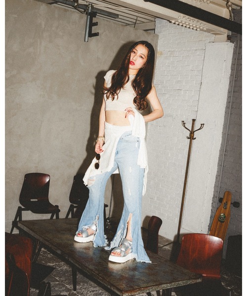 「STEVE MADDEN」 フラットサンダル 24.0cm シルバー レディース_画像9