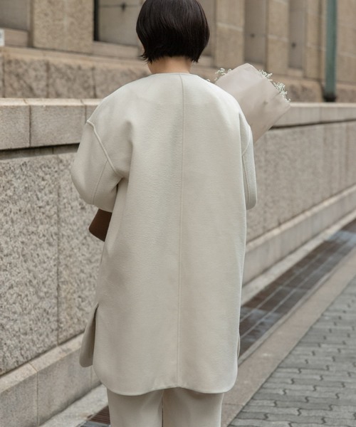 「FORK&SPOON」 ノーカラーコート 1 ブラック レディース_画像4