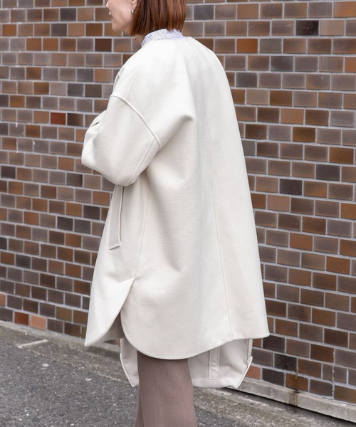 「FORK&SPOON」 ノーカラーコート 1 ブラック レディース_画像8