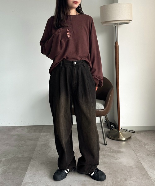 「apres jour mignon」 長袖カットソー X-LARGE ブラック レディース_画像6