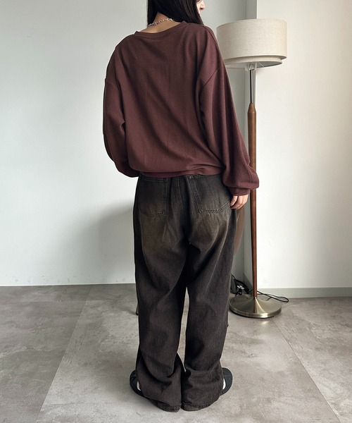 「apres jour mignon」 長袖カットソー X-LARGE ブラック レディース_画像7