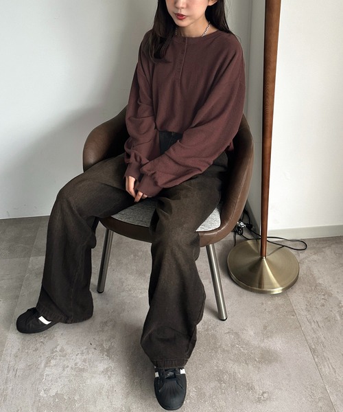 「apres jour mignon」 長袖カットソー X-LARGE ブラック レディース_画像8