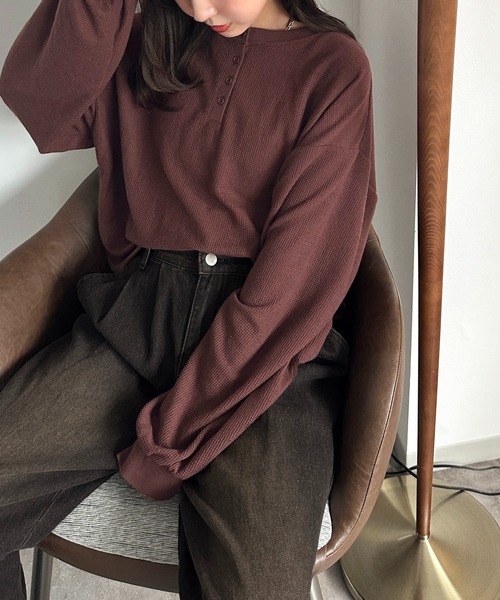 「apres jour mignon」 長袖カットソー X-LARGE ブラック レディース_画像9