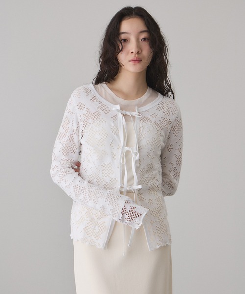 ADAM ET ROPE'（アダムエロペ） tシャツ 2WAYホールジャガードトップス