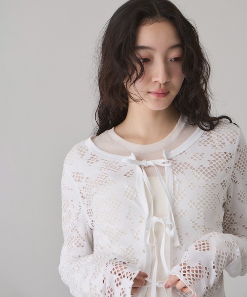 ADAM ET ROPE'（アダムエロペ） tシャツ 2WAYホールジャガードトップス
