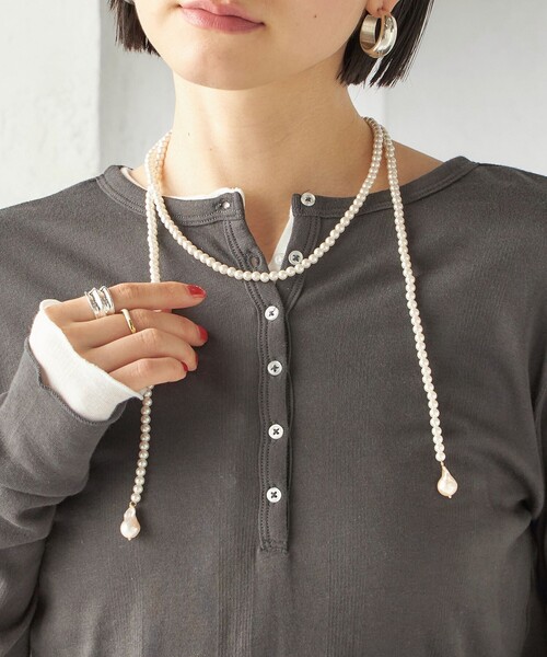 SHIPS（シップス） ネックレス 淡水 バロック パール ラリエット