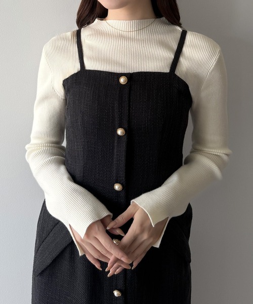 「mipiarl」 キャミソールワンピース MEDIUM チャコール レディース_画像5