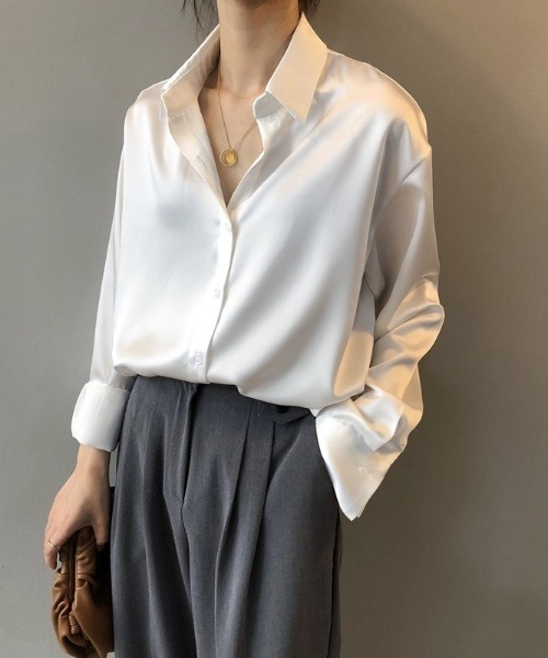 「LADY LIKE」 長袖シャツ M ブラック レディース_画像2