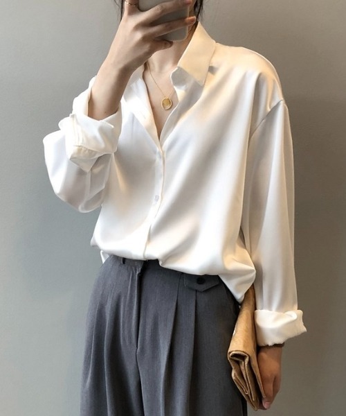 「LADY LIKE」 長袖シャツ M ブラック レディース_画像3