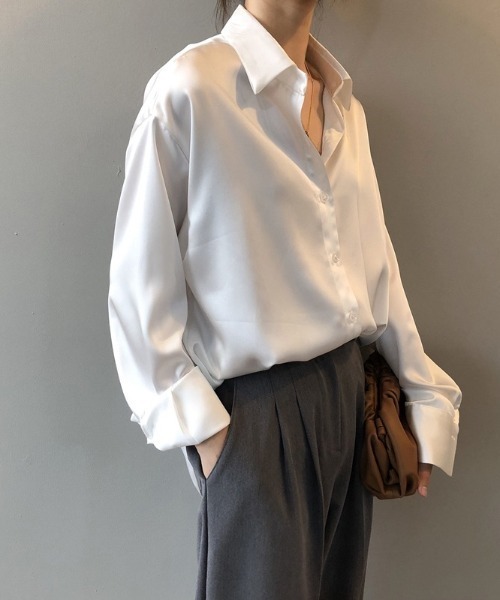 「LADY LIKE」 長袖シャツ M ブラック レディース_画像4