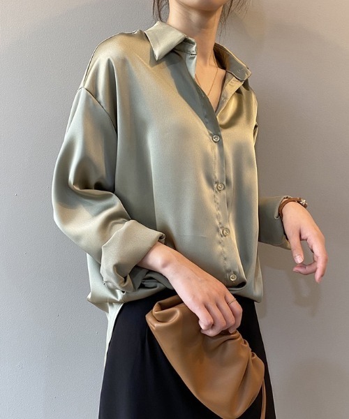 「LADY LIKE」 長袖シャツ M ブラック レディース_画像5