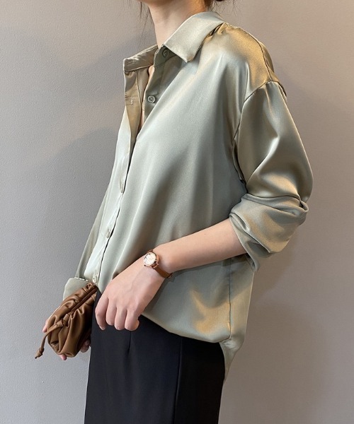 「LADY LIKE」 長袖シャツ M ブラック レディース_画像8