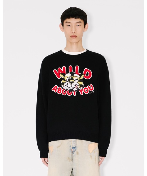 'KENZO Wild Tiger' ジャンパー イン ウール コットン メンズの画像