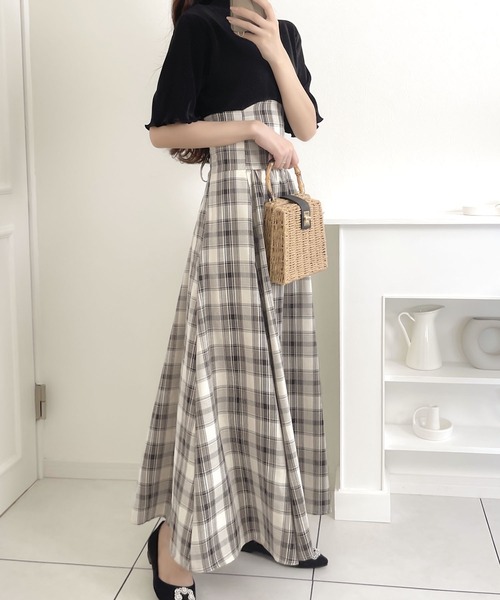 「mily bilet」 コンビワンピース X-LARGE ブラック レディース_画像2