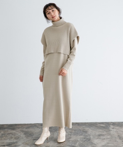 「A part by」 ニットワンピース MEDIUM ブラック レディース_画像7