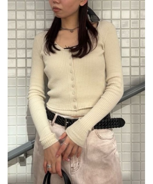 MOUSSY ハルターネックダブルニットトップス　新品未使用タグ付き MOUSSY（マウジー） ニット セーター 「26年SS新作」HALTER NECK