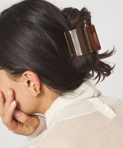 【新品未使用】acca クリップ　ヘアクリップ　マーブル　茶 green label relaxing（グリーンレーベルリラクシング） ヘアクリップ