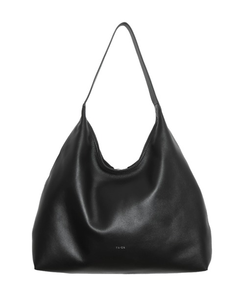 YArKA リアルレザーワンハンドルトートバッグ 本革 レザー ブラック 黒 YArKA トートバッグ 「YArKA/ヤーカ」real leather round design one