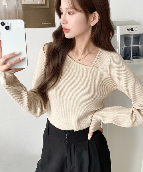 「moment+」 長袖ニット L ブラック レディース_画像4