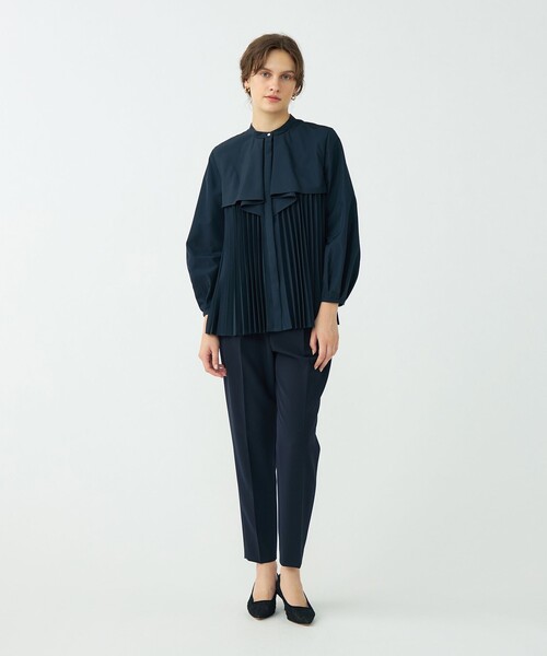 PLEATS PLEASE ☆襟・フロントが二重のお洒落なブラウス Ballsey（ボールジィ） ブラウス シャツ プリーツコンビ フロント