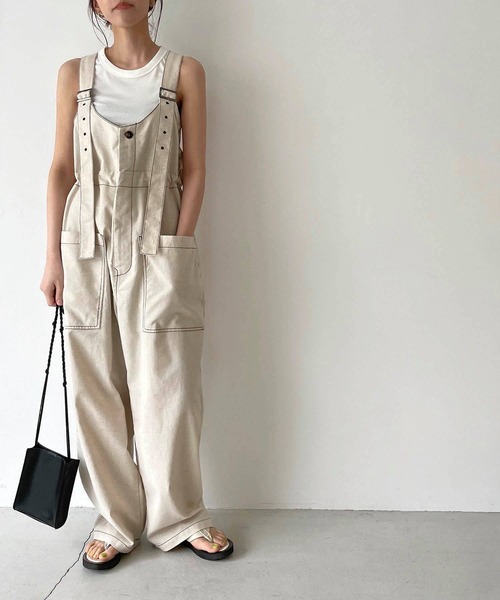「CANAL JEAN」 「red chop works」オーバーオール 38 キナリ レディース_4