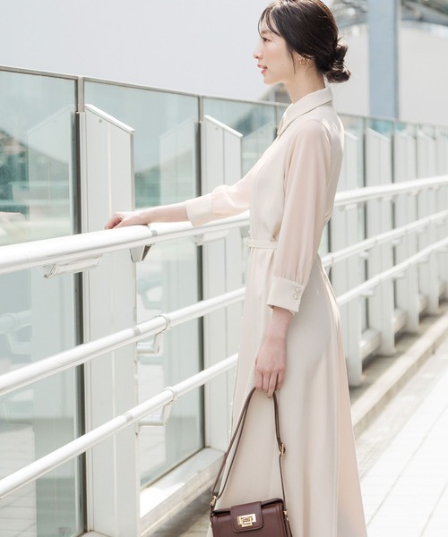 「Andemiu」 シャツワンピース FREE オレンジ レディース_画像5