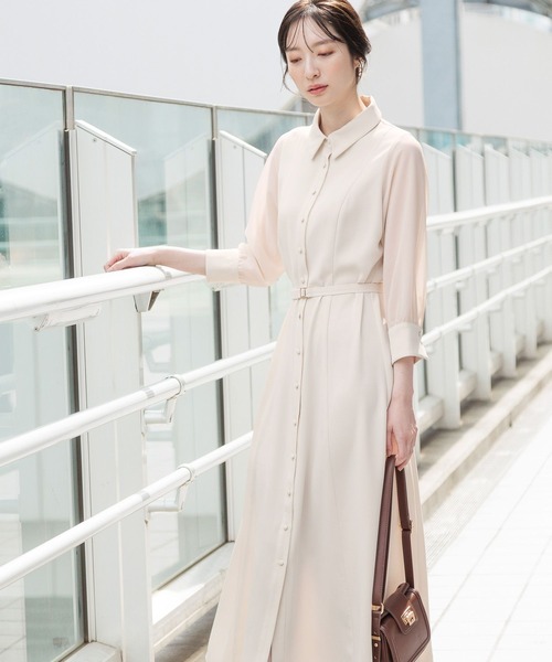 「Andemiu」 シャツワンピース FREE オレンジ レディース_画像7