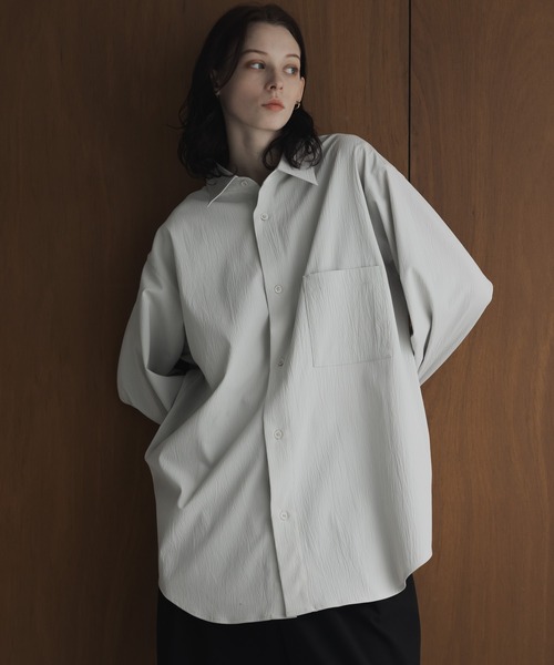 「remer」 長袖シャツ X-SMALL チャコールグレー メンズ_画像4