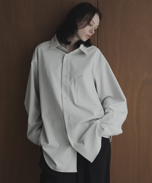 「remer」 長袖シャツ X-SMALL チャコールグレー メンズ_画像7