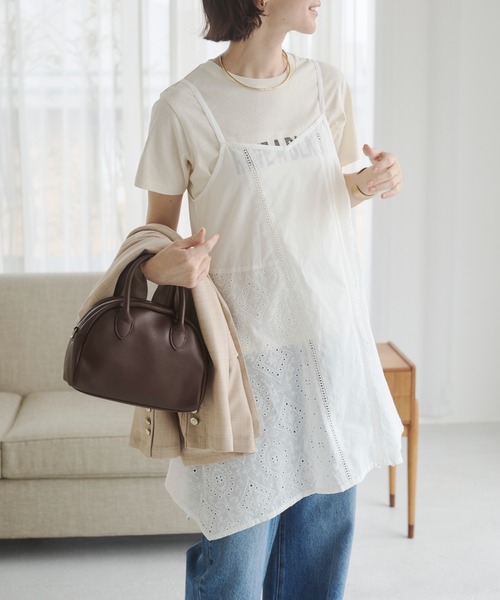 ANGIE チュニック コットン 刺繍 レース キャミソール チュニック