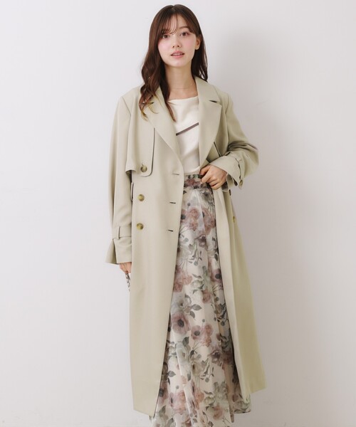 「couture brooch」 トレンチコート 38 ネイビー レディース_画像2