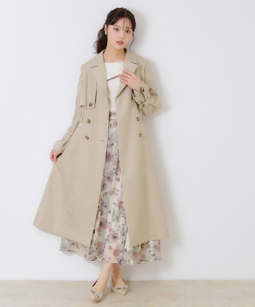 「couture brooch」 トレンチコート 38 ネイビー レディース_画像6