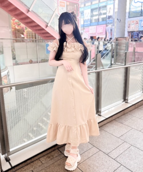 LAFARY（ラファリー） ワンピース ギンガムオフショルロングワンピース