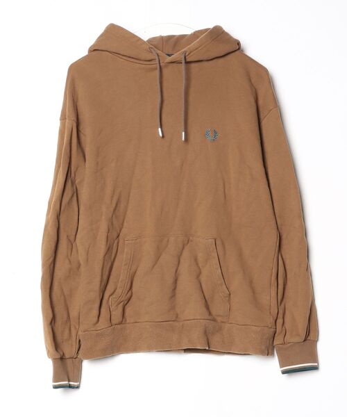 完売品　フレッドペリー　パーカー　キャメル　ロゴスウェットパーカー　S FRED PERRY（フレッドペリー） プルオーバーパーカー S キャメル