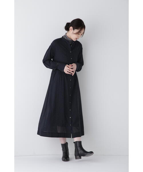 「human woman」 長袖ワンピース MEDIUM ネイビー レディースの画像