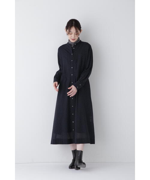 「human woman」 長袖ワンピース MEDIUM ネイビー レディースの画像
