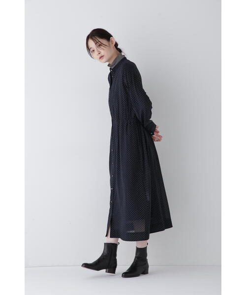 「human woman」 長袖ワンピース MEDIUM ネイビー レディースの画像