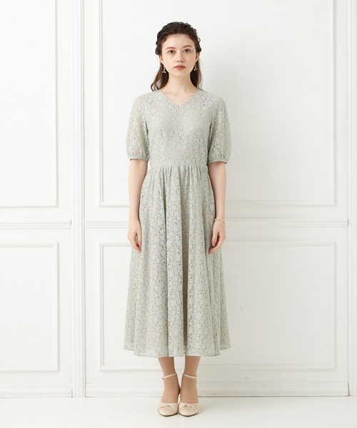 「AIMER」 半袖ワンピース LARGE パープル レディース_画像2