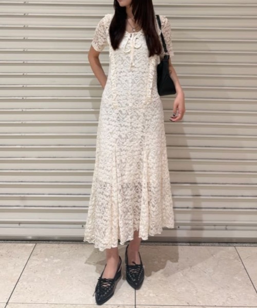 MOUSSY（マウジー） パーティードレス ワンピース 半袖 CUT LACE