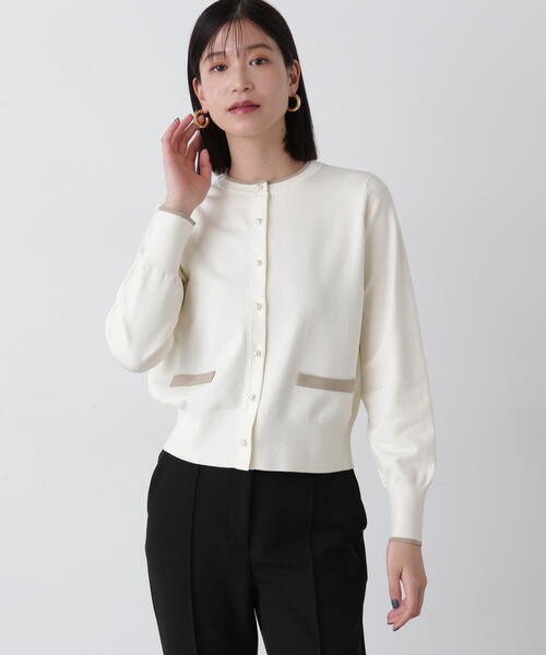 「N.（N. Natural Beauty Basic）」 ニットカーディガン MEDIUM オフホワイト レディース_画像3