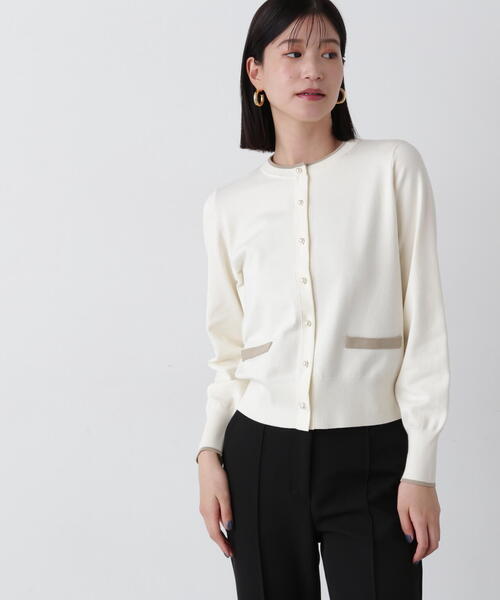 「N.（N. Natural Beauty Basic）」 ニットカーディガン MEDIUM オフホワイト レディース_画像4