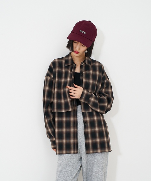 「NOMINE」 長袖シャツ フリー ブラウン レディース_画像4