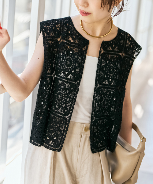 Spick and Span ベスト　きれいです Spick＆Span（スピック アンド スパン） ベスト ジレ クロッシェベスト